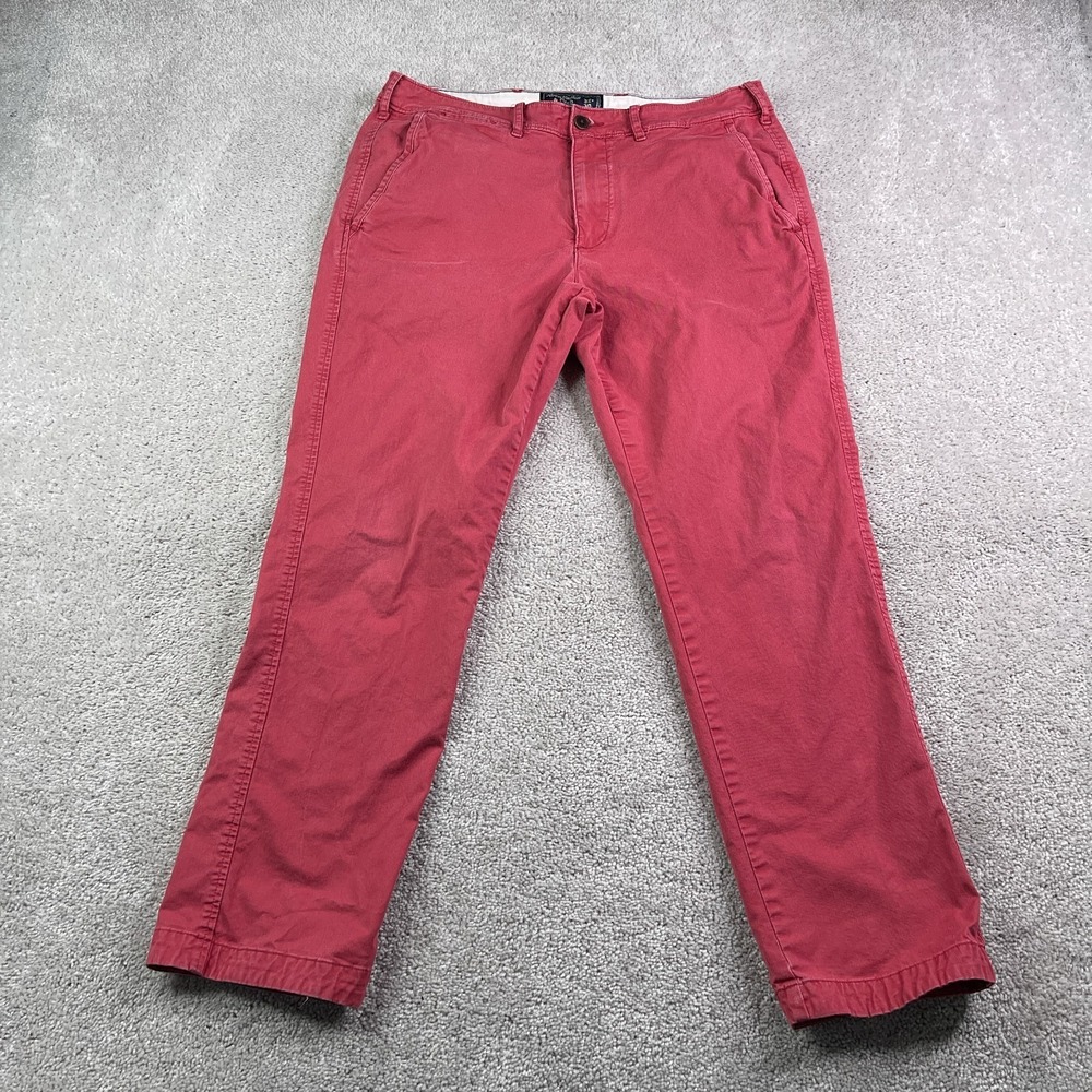 Abercrombie Fitch Pants Mens 32x30 Pink Kennan Straight Stretch Chino Preppy